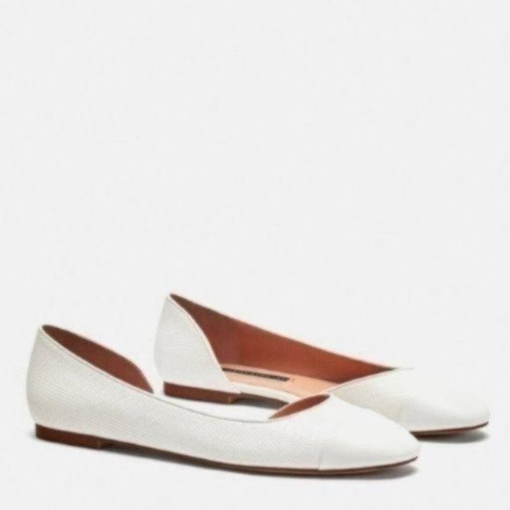 Zara Ballet Flat Shoes Women Size 6.5 White New